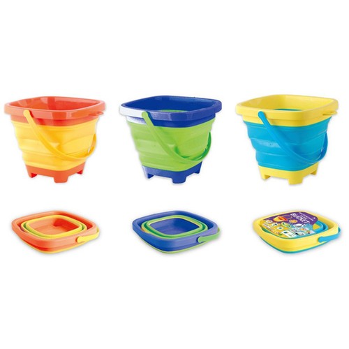 Foldable silicone beach bucket - foldable,