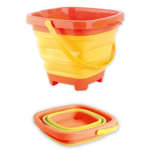 Foldable silicone beach bucket - silicone,