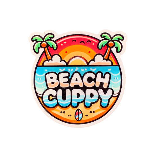 Beach cuppy sticker palm - sticker,